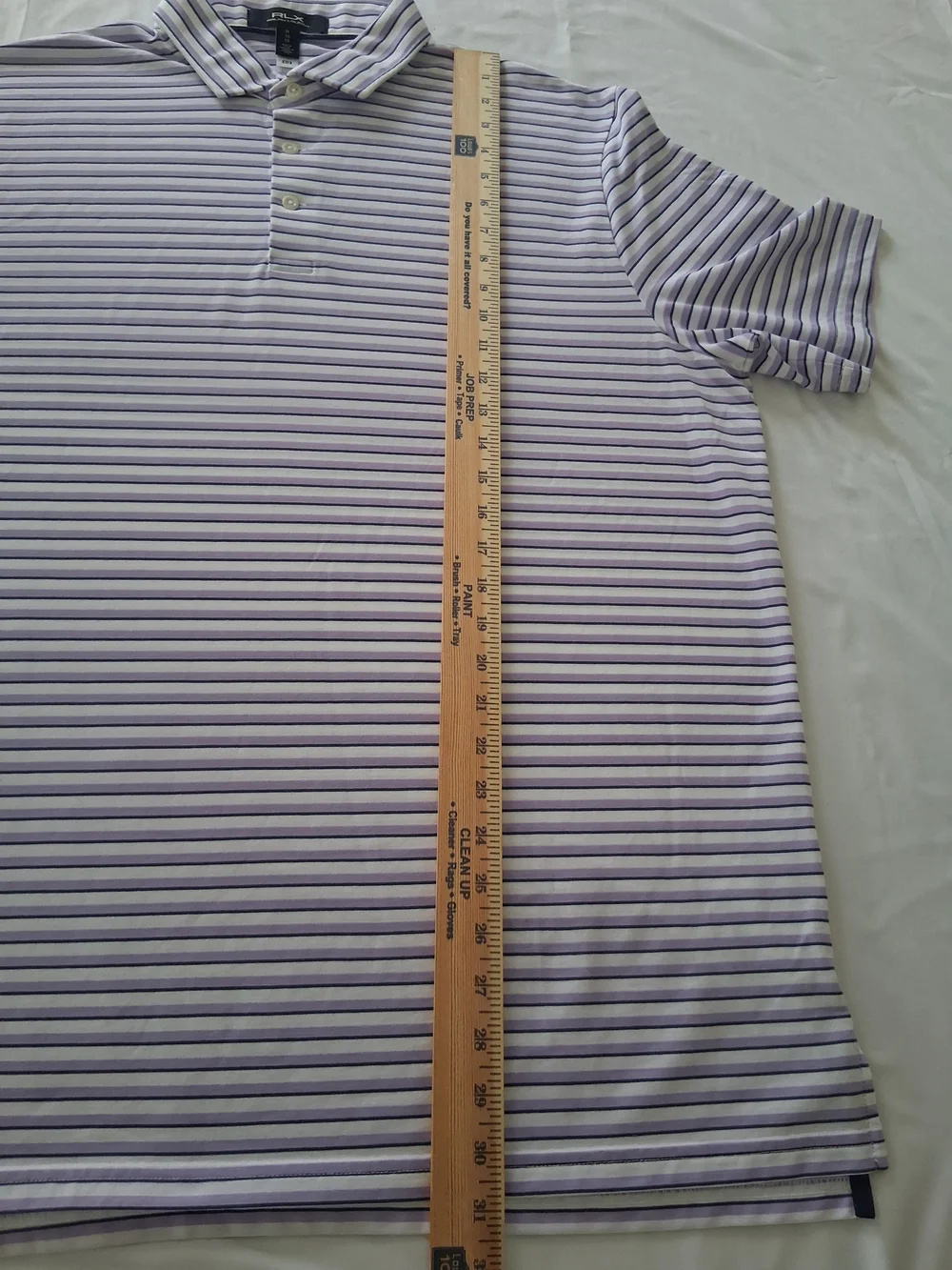 RLX Ralph Lauren Lightweight Airflow Center Purple White Striped Polo Shirt XL